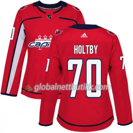 Washington Capitals Hockeydrakt Braden Holtby 70 2017-2018 Rød Adidas Authentic - Dame